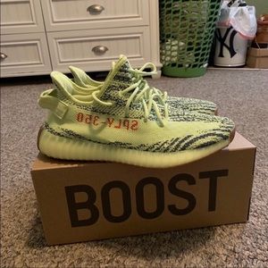 lime green zebra yeezy